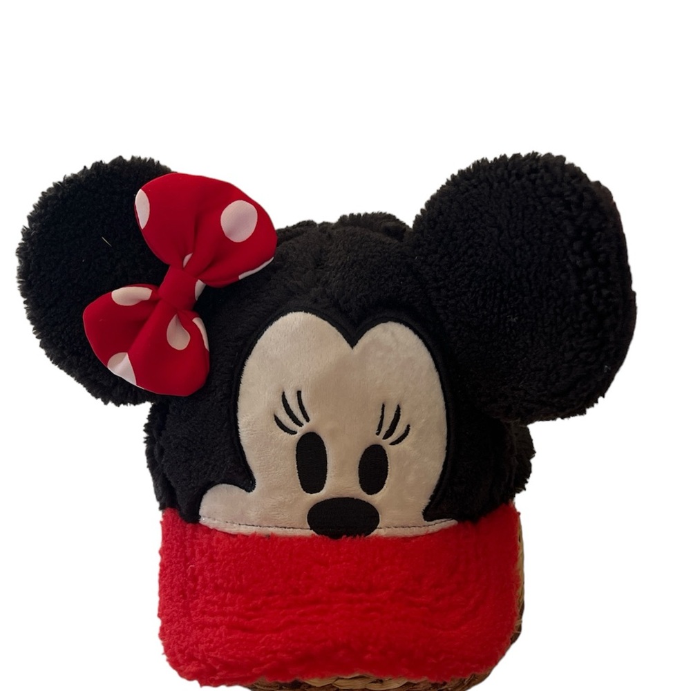 Disney Parks Baby Plushed Minnie cap with red white polka dot bow 54cm